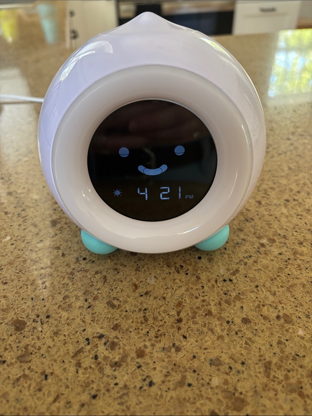 LittleHippo Mella White & Aqua Kids Digital Alarm Clock